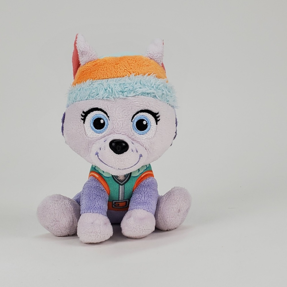 Paw Patrol Everest Plush 7 Inch Husky Dog Stuffed Animal Purple Teal‎ Orange Hat